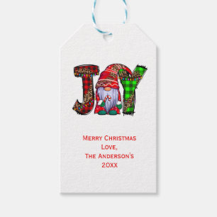 Etiquetas Para Regalos Gnomos de Alegría Personalizados Feliz Navidad