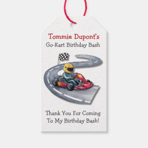 Etiquetas Para Regalos Go-Kart Birthday Bash Gracias