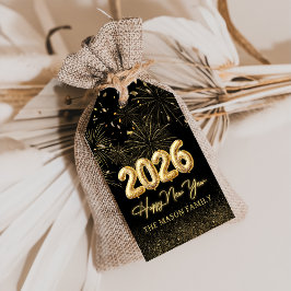 Etiquetas Para Regalos Gold Balloon Cheers New Year Eve Party Gift Tags