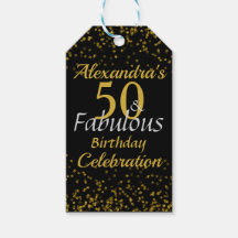 Gold Black 50 Birthday Gracias Sparkle