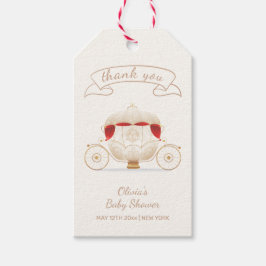 Etiquetas Para Regalos Gold Elegant Fairy Carriage Baby Shower Thank You