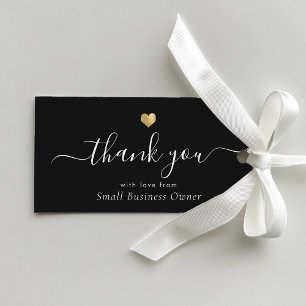 Etiquetas Para Regalos Gold Heart Modern Calligraphy Script Business