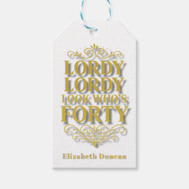 Etiquetas Para Regalos Gold Lordy Lordy Look Who’s 40 Birthday Thank You