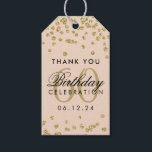 Etiquetas Para Regalos Gold Rubor Pink 60th Birthday Gracias Confetti<br><div class="desc">"Gracias" etiqueta de regalo / favoritismo - Elegante plantilla de Rubor Pink,  Purpurina de la Faux de oro de los 60 años.</div>