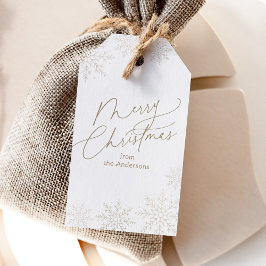 Etiquetas Para Regalos Gold Snowflake Christmas Holiday