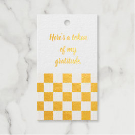 Etiquetas Para Regalos Golden Checkered “Thank You” Tag