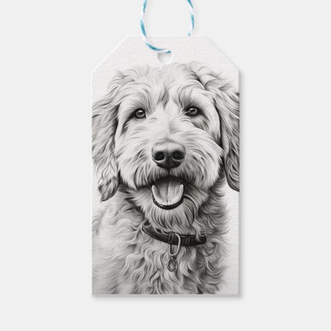 Etiquetas Para Regalos Golden Doodle (Anverso)
