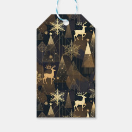 Etiquetas Para Regalos Golden Noir Christmas Forest
