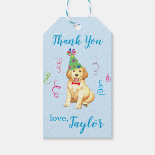 Etiquetas Para Regalos Golden retriever de la fiesta de cumpleaños