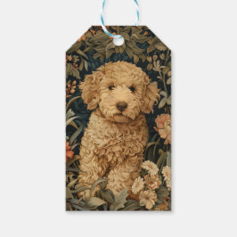 Etiquetas Para Regalos Goldendoodle Puppy en el Jardín estilo William Mor