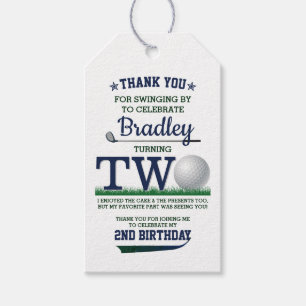 Etiquetas Para Regalos Golf PAR-TEE 2º cumpleaños