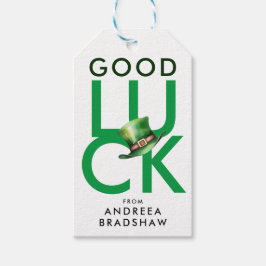 Etiquetas Para Regalos Gorra de Guay Good Luck Green and White St. Patric