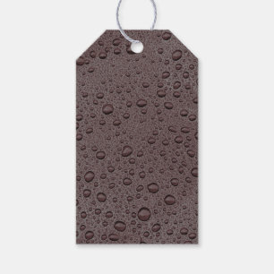 Etiquetas Para Regalos Gotitas de agua marrón granate