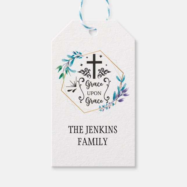 Etiquetas Para Regalos Grace Upon Grace (Anverso)