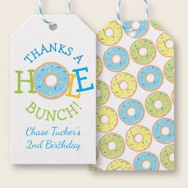 Etiquetas Para Regalos Gracias a Hole Bunch Donut Boy Cumpleaños Party Fa