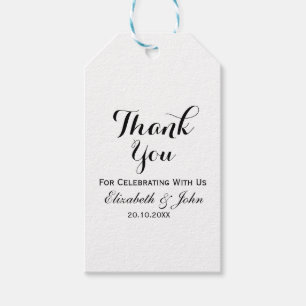 Etiquetas Para Regalos Gracias a la elegante boda blanca negra