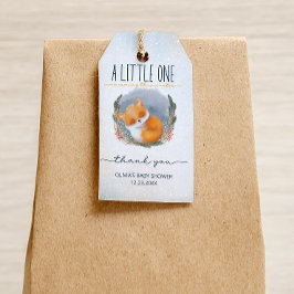 Etiquetas Para Regalos Gracias a la pequeña Fox Snowly Winter Baby Shower