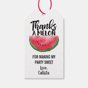 Etiquetas Para Regalos Gracias a Melon Cita Red Watercolor
