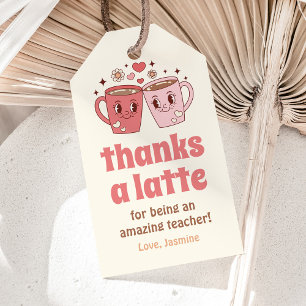 Etiquetas Para Regalos Gracias a un docente latte de café por su aprecio
