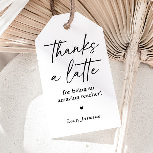 Etiquetas Para Regalos Gracias a un docente latte de café por su aprecio