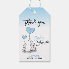 Etiquetas Para Regalos GRACIAS A USTED Elephant Blue BOY Mami y BABY SHOW