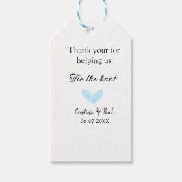 Etiquetas Para Regalos gracias amarra el nudo azul corazón boda rústico