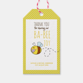 Etiquetas Para Regalos Gracias BA-BEE Baby Shower Yellow Polkadot