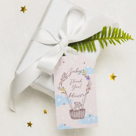 Etiquetas Para Regalos Gracias Balón De Aire Caliente Teddy Bear Rosa