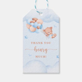 Etiquetas Para Regalos Gracias Beary Many Blue Baby Shower Gift Tag