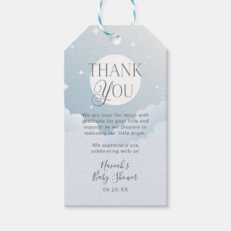 Etiquetas Para Regalos Gracias Blue Clouds Moon Stars Baby Shower Favor