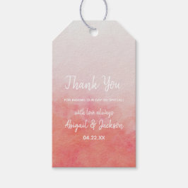 Etiquetas Para Regalos Gracias Boda de acuarela rosa y rosa de Rubor