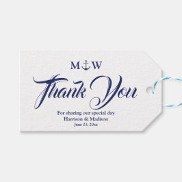 Etiquetas Para Regalos Gracias boda de ancla náutica azul marino
