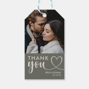 Etiquetas Para Regalos Gracias Boda de fotografía verde de caligrafía