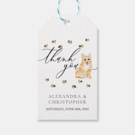 Etiquetas Para Regalos Gracias Boda de perro Corgi PUPPY
