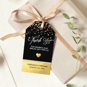 Etiquetas Para Regalos GRACIAS Boda del corazón del Relieve metalizado do