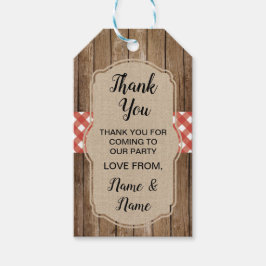 Etiquetas Para Regalos Gracias Boda Tags Red Gingham BBQ Burlap