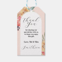 Gracias Boda Tags Summer Florals Watercolor