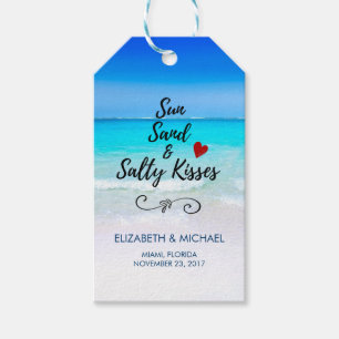Etiquetas Para Regalos Gracias Boda tropical de arena y sal de sol
