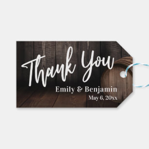 Etiquetas Para Regalos Gracias Casual HandWriting Wooden Barrel