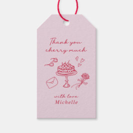 Etiquetas Para Regalos Gracias Cherry mucho rosado