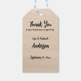 Etiquetas Para Regalos Gracias de pareja por la madera rústica personaliz