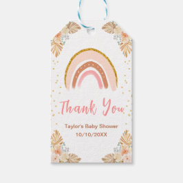 Etiquetas Para Regalos Gracias en Baby Shower color arcoiris rosa