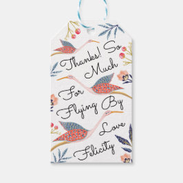 Etiquetas Para Regalos Gracias | Floral Botanical Stork Baby Shower