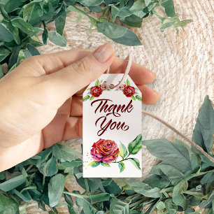 Etiquetas Para Regalos Gracias Floral Vintage Red Roses