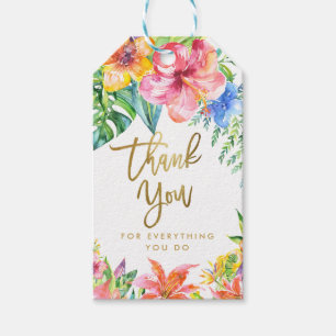 Etiquetas Para Regalos Gracias   Flores acuáticas tropicales hawaianas