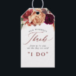 Etiquetas Para Regalos Gracias Flores Caídas Rústica Botánica<br><div class="desc">Etiquetas de boda floral de caída</div>