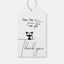 Etiquetas Para Regalos Gracias Gato Negro Adorable Minimalista