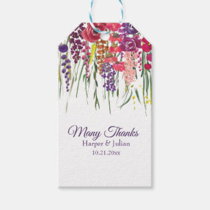 Etiquetas Para Regalos "Gracias" Gota Multifloral Con Nombre/Fecha