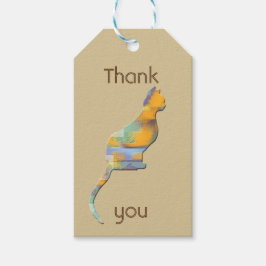 Etiquetas Para Regalos Gracias Mascota Sitter Color Block Kitten Cat