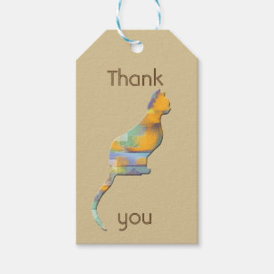 Etiquetas Para Regalos Gracias Mascota Sitter Color Block Kitten Cat